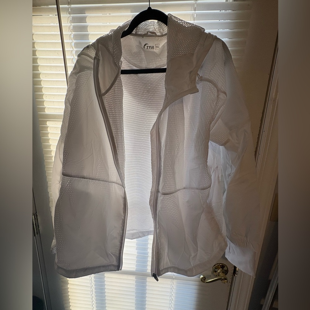 ZYIA White Utility Mesh Jacket